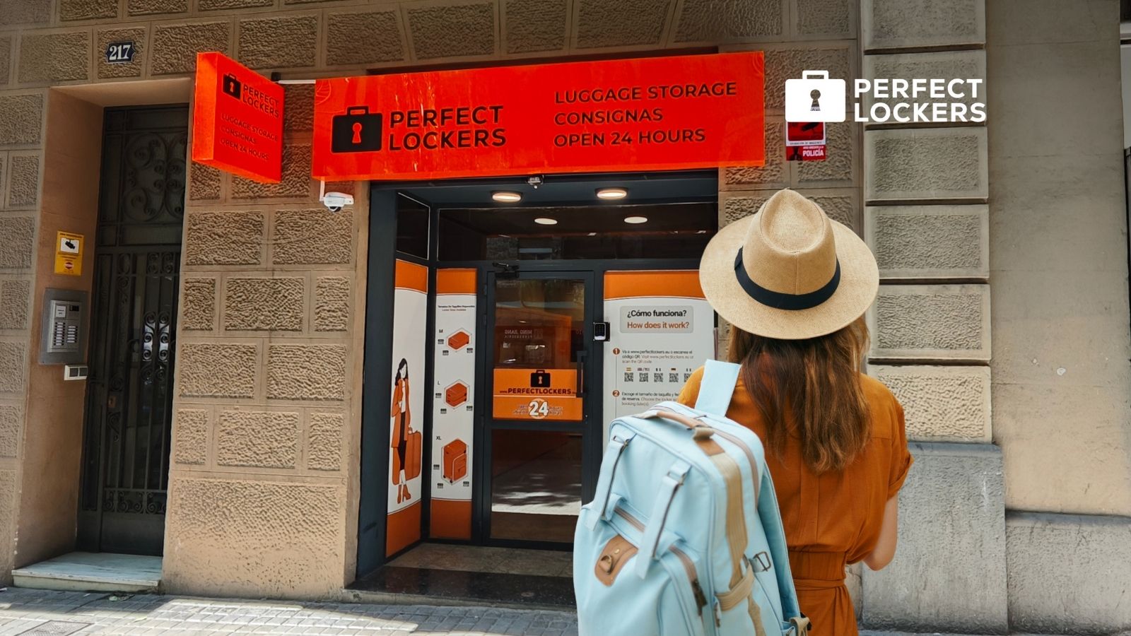 Taquillas automáticas de Perfect Lockers cerca de la Sagrada Familia en Barcelona para guardar maletas de forma segura.